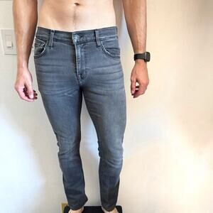 MENS 7 For All Mankind Paxtyn Luxe Washed Black Grey Slim Skinny Denim Jeans 29